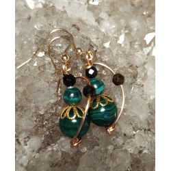 Boucle d'oreille malachite...