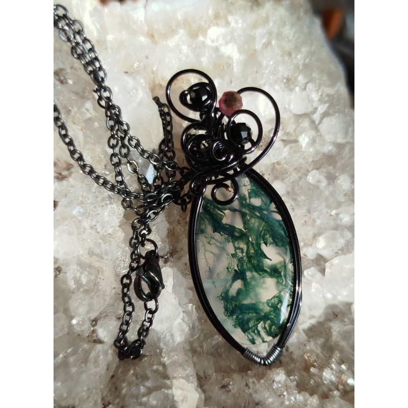 Pendentif agate mousse