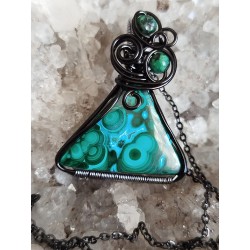 pendentif malachite et chrysocolle