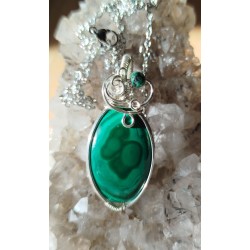 pendentif en malachite silver filled