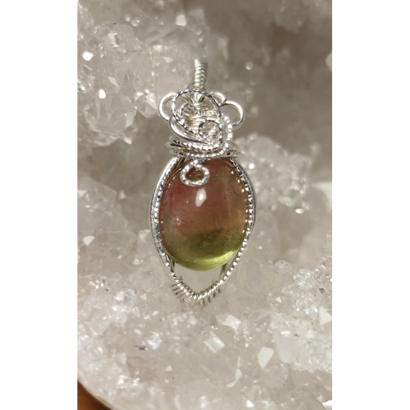 pendentif tourmaline melon d'eau