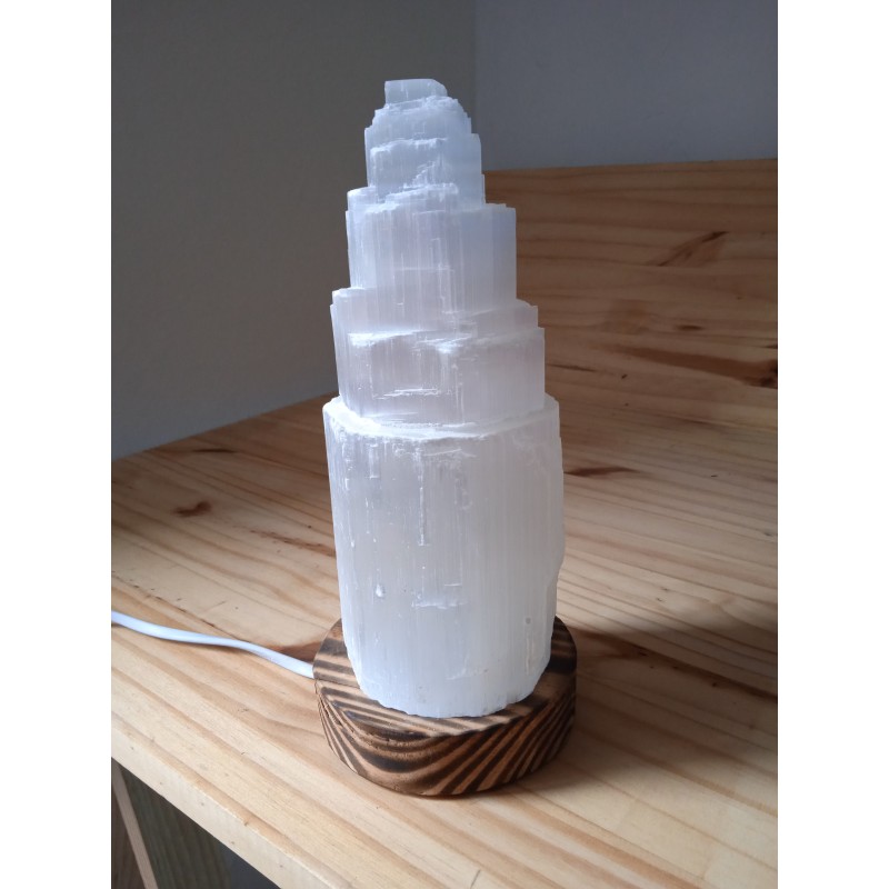 Lampada In Selenite Naturale H 30 Cm: Luce E Armonia Per La Tua Casa