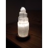 Lampe sélénite socle bois